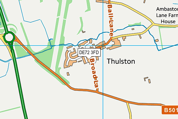 DE72 3FD map - OS VectorMap District (Ordnance Survey)