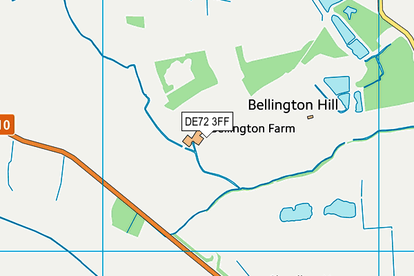 DE72 3FF map - OS VectorMap District (Ordnance Survey)