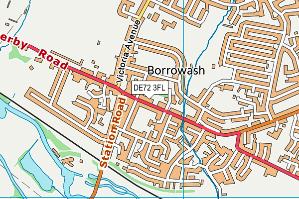 Ockbrook & Borrowash Tennis Club map (DE72 3FL) - OS VectorMap District (Ordnance Survey)