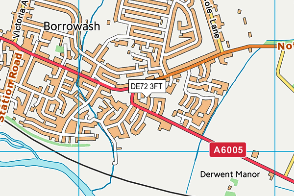 DE72 3FT map - OS VectorMap District (Ordnance Survey)