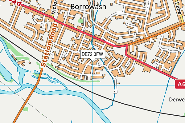 DE72 3FW map - OS VectorMap District (Ordnance Survey)