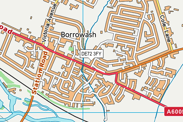 DE72 3FY map - OS VectorMap District (Ordnance Survey)