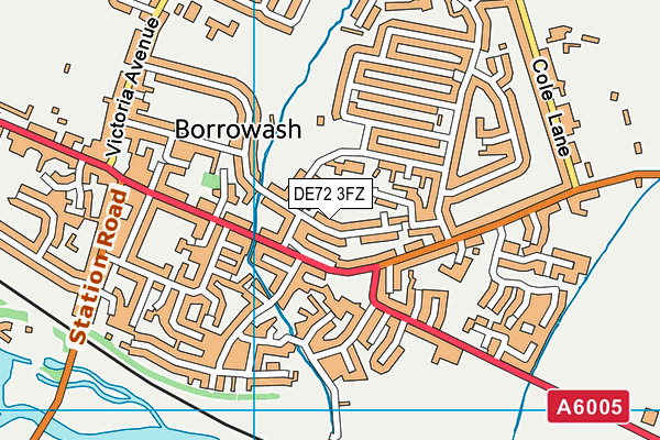 DE72 3FZ map - OS VectorMap District (Ordnance Survey)