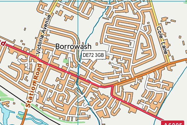 DE72 3GB map - OS VectorMap District (Ordnance Survey)