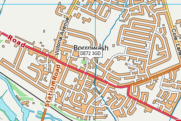 DE72 3GD map - OS VectorMap District (Ordnance Survey)