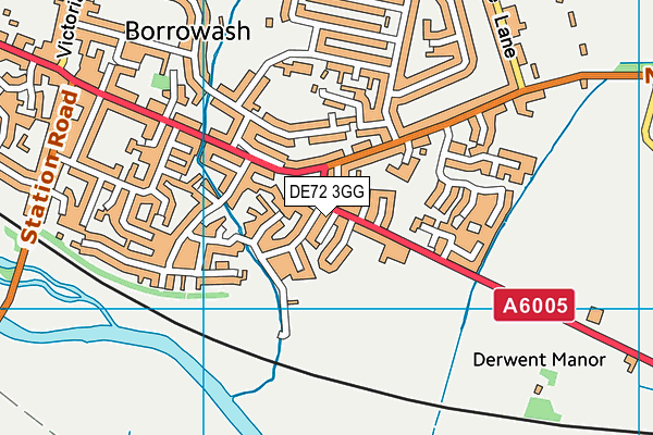 DE72 3GG map - OS VectorMap District (Ordnance Survey)