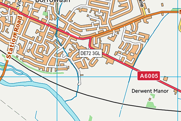 DE72 3GL map - OS VectorMap District (Ordnance Survey)