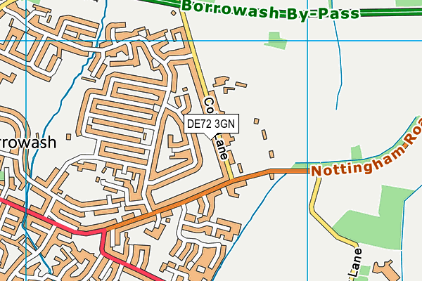 DE72 3GN map - OS VectorMap District (Ordnance Survey)