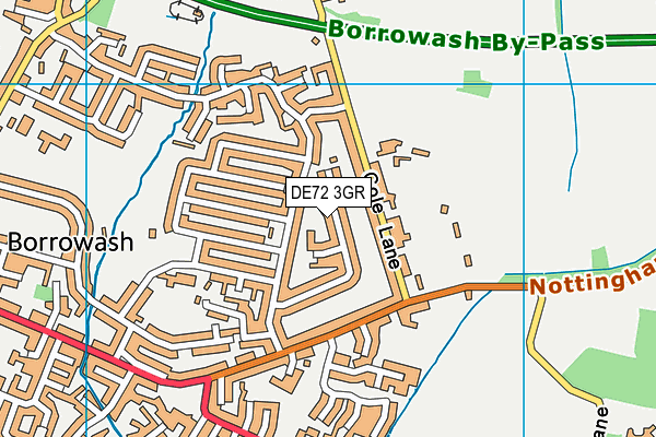 DE72 3GR map - OS VectorMap District (Ordnance Survey)