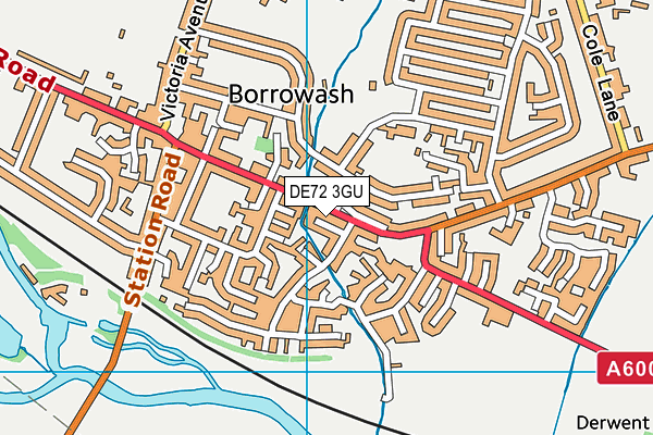 DE72 3GU map - OS VectorMap District (Ordnance Survey)