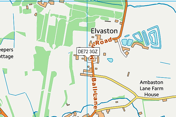 DE72 3GZ map - OS VectorMap District (Ordnance Survey)