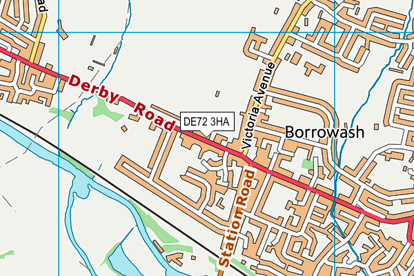 DE72 3HA map - OS VectorMap District (Ordnance Survey)