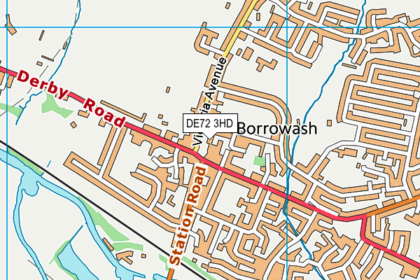 DE72 3HD map - OS VectorMap District (Ordnance Survey)