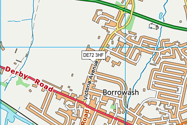 DE72 3HF map - OS VectorMap District (Ordnance Survey)
