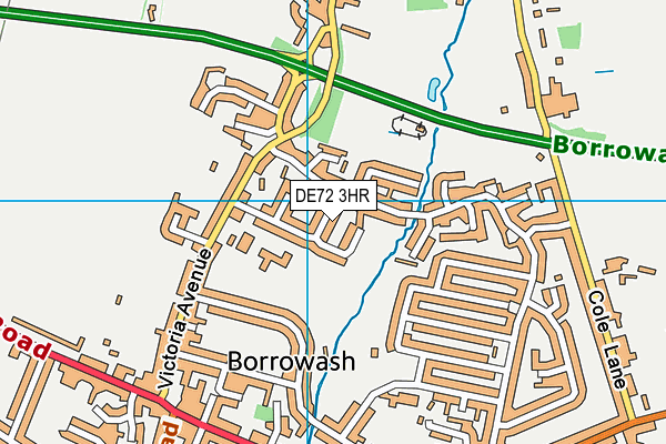 DE72 3HR map - OS VectorMap District (Ordnance Survey)