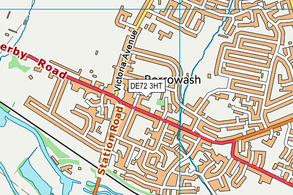 DE72 3HT map - OS VectorMap District (Ordnance Survey)