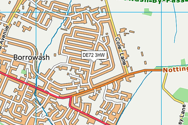 DE72 3HW map - OS VectorMap District (Ordnance Survey)
