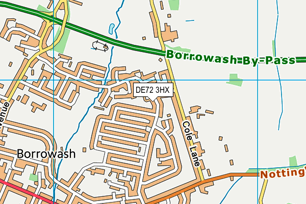 DE72 3HX map - OS VectorMap District (Ordnance Survey)