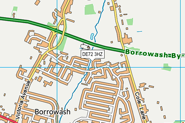 DE72 3HZ map - OS VectorMap District (Ordnance Survey)