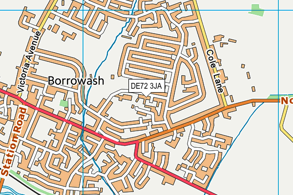 DE72 3JA map - OS VectorMap District (Ordnance Survey)