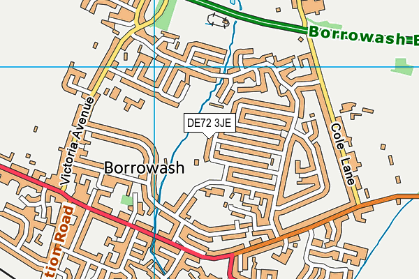 DE72 3JE map - OS VectorMap District (Ordnance Survey)