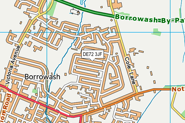 DE72 3JF map - OS VectorMap District (Ordnance Survey)