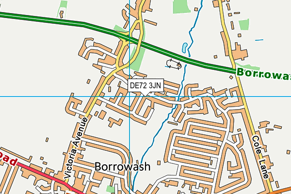 DE72 3JN map - OS VectorMap District (Ordnance Survey)