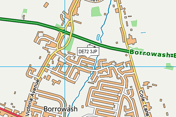 DE72 3JP map - OS VectorMap District (Ordnance Survey)