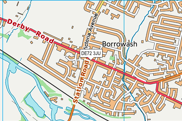 DE72 3JU map - OS VectorMap District (Ordnance Survey)