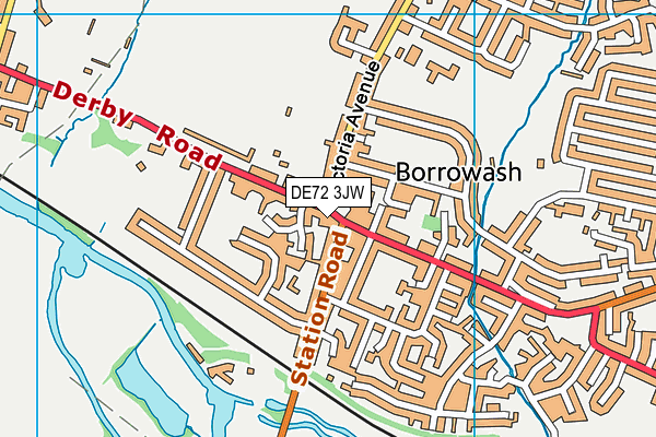 DE72 3JW map - OS VectorMap District (Ordnance Survey)