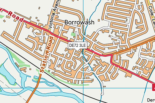 DE72 3LE map - OS VectorMap District (Ordnance Survey)