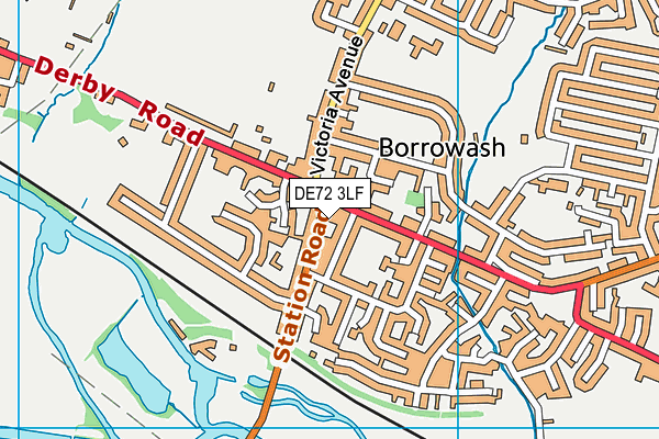 DE72 3LF map - OS VectorMap District (Ordnance Survey)