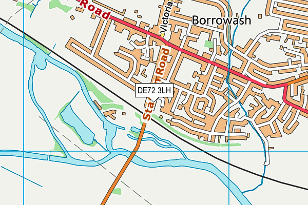 DE72 3LH map - OS VectorMap District (Ordnance Survey)