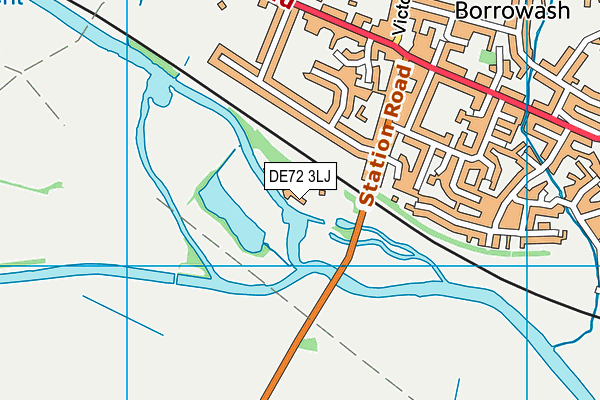 DE72 3LJ map - OS VectorMap District (Ordnance Survey)