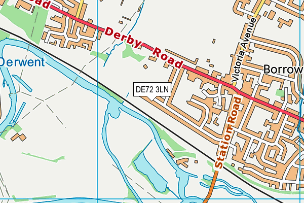 DE72 3LN map - OS VectorMap District (Ordnance Survey)