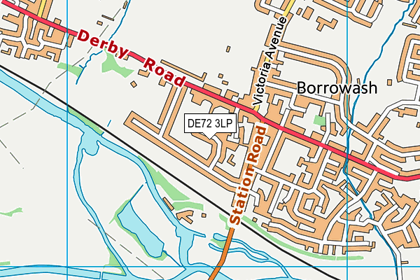 DE72 3LP map - OS VectorMap District (Ordnance Survey)