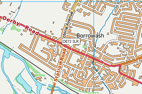 DE72 3LR map - OS VectorMap District (Ordnance Survey)