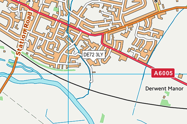 DE72 3LY map - OS VectorMap District (Ordnance Survey)