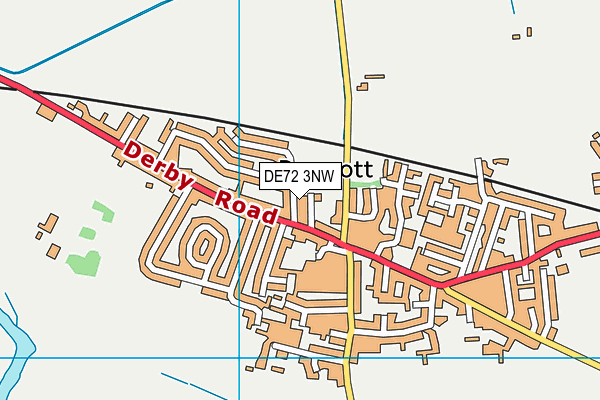 DE72 3NW map - OS VectorMap District (Ordnance Survey)
