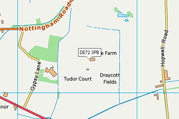 DE72 3PB map - OS VectorMap District (Ordnance Survey)