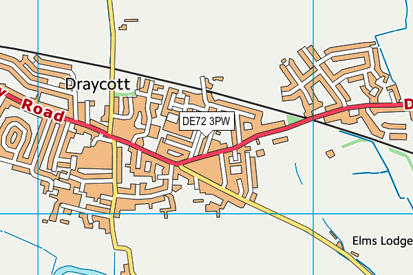 DE72 3PW map - OS VectorMap District (Ordnance Survey)