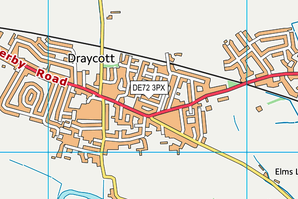 DE72 3PX map - OS VectorMap District (Ordnance Survey)