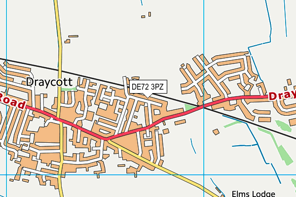 DE72 3PZ map - OS VectorMap District (Ordnance Survey)