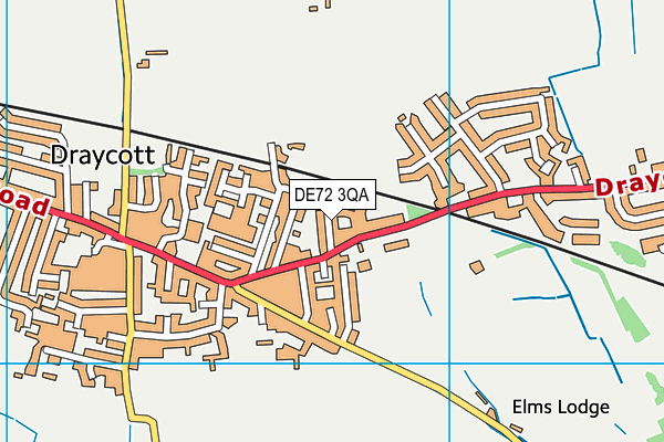 DE72 3QA map - OS VectorMap District (Ordnance Survey)