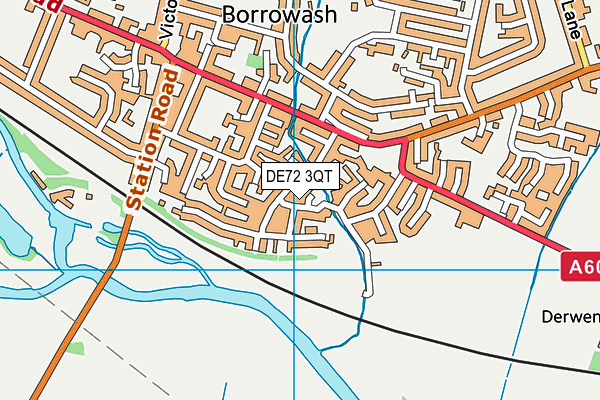 DE72 3QT map - OS VectorMap District (Ordnance Survey)