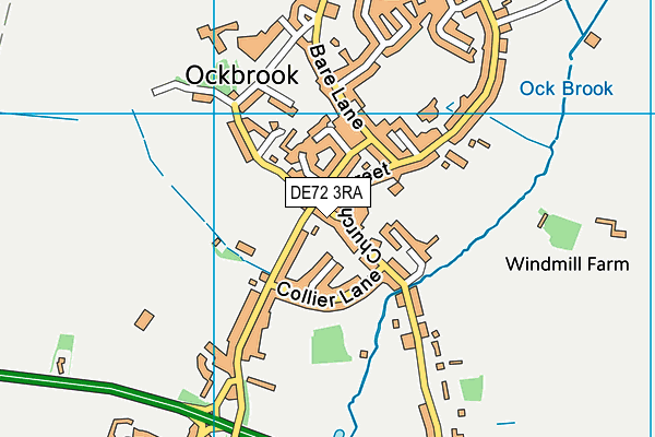 DE72 3RA map - OS VectorMap District (Ordnance Survey)