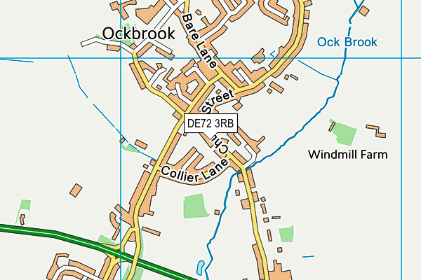 DE72 3RB map - OS VectorMap District (Ordnance Survey)