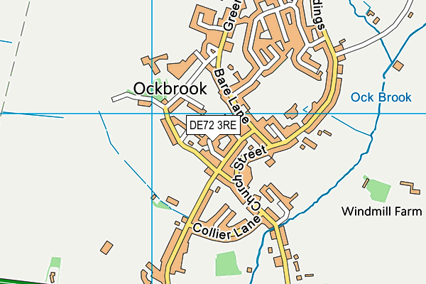 DE72 3RE map - OS VectorMap District (Ordnance Survey)