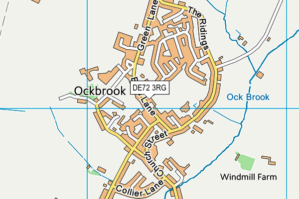 DE72 3RG map - OS VectorMap District (Ordnance Survey)