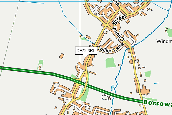 Ockbrook And Borrowash Cricket Club map (DE72 3RL) - OS VectorMap District (Ordnance Survey)